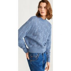 Mango - Sweter Cableir. Niebieskie swetry damskie Mango, s, bez wzorów, z dzianiny, bez rękawów, bez kaptura. Za 119,90 zł.