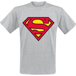 Superman Logo T-Shirt odcienie szarego. Szare t-shirty męskie marki Superman, l, z motywem z bajki. Za 74,90 zł.