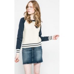 Wrangler - Sweter. Brązowe swetry damskie Wrangler, s, bez wzorów, z bawełny, z krótkim rękawem, krótkie, bez kaptura. W wyprzedaży za 149,90 zł.