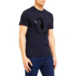 Trussardi Jeans koszulka męska 52T00330-1T003613 XXL ciemnoniebieska. Niebieskie koszulki męskie Trussardi Jeans, xxl, bez wzorów, z jeansu, bez kołnierzyka, bez rękawów. Za 179,00 zł.