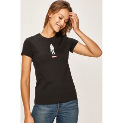 Levi's - T-shirt x Star Wars. Czarne bluzki damskie Levi's®, s, z nadrukiem, z bawełny, z okrągłym kołnierzem. Za 129,90 zł.
