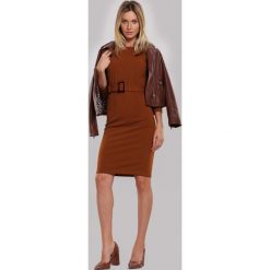 Camelowa Sukienka Horse-Coper. Brązowe sukienki damskie other, s, bez wzorów, bez kołnierzyka, bez rękawów, mini. Za 79,99 zł.