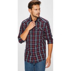 Wrangler - Koszula. Czarne koszule męskie na spinki Wrangler, m, w kratkę, z bawełny, z klasycznym kołnierzykiem, z długim rękawem. Za 219,90 zł.