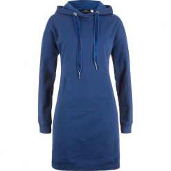 Sukienka dresowa bonprix kobaltowy. Niebieskie sukienki damskie bonprix, bez wzorów, z dresówki, bez kołnierzyka, bez rękawów. Za 54,99 zł.