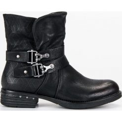 CZARNE BOTKI WORKERY. Czarne botki damskie Forever Folie, bez obcasa, bez zapięcia. Za 76,90 zł.