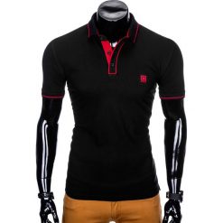 KOSZULKA MĘSKA POLO BEZ NADRUKU S920 - CZARNA. Czarne koszulki polo męskie marki Ombre Clothing, s, z nadrukiem. Za 49,00 zł.