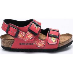 Birkenstock - Sandały dziecięce Milano Disney Cars. Różowe sandały chłopięce marki Birkenstock, ze skóry, na klamry. W wyprzedaży za 219,90 zł.