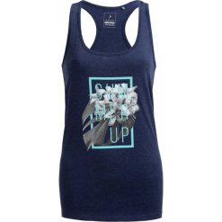 Top damski TSD603 - denim melanż - Outhorn. Niebieskie koszulki damskie marki Outhorn, bez wzorów, z poliesteru, bez kołnierzyka, bez rękawów. W wyprzedaży za 24,99 zł.