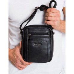 Listonoszka męska skórzana Pierre Andreus 8020 czarna. Czarne torby męskie skórzane ze skóry. Za 129,99 zł.
