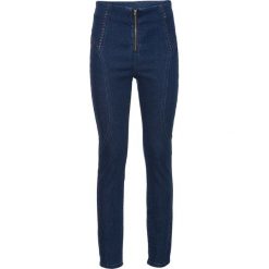 Dżinsy SKINNY bonprix niebieski "stone". Niebieskie jeansy damskie skinny marki bonprix, z aplikacjami, z jeansu. Za 59,99 zł.