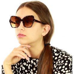 Geometryczne okulary przeciwsłoneczne mazzini rock fashion brąz. Pomarańczowe okulary przeciwsłoneczne damskie LOOKS STYLE EYEWAER, rockowe. W wyprzedaży za 59,90 zł.