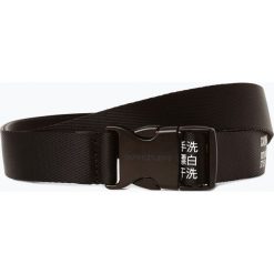 Calvin Klein Jeans - Pasek damski, czarny. Czarne paski damskie marki Calvin Klein Jeans, w paski, z jeansu, eleganckie. Za 179,95 zł.