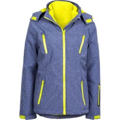 Kurtka outdoorowa 3 w 1 bonprix niebieski melanż. Niebieskie kurtki damskie bonprix, z aplikacjami, z polaru. Za 124,99 zł.