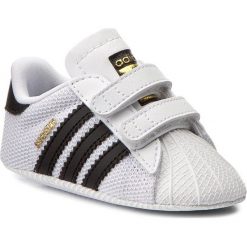 Buty adidas - Superstar Crib S79916 Ftwwht/Cblack/Ftwwht. Białe półbuty dziewczęce Adidas, na rzepy. W wyprzedaży za 119,00 zł.