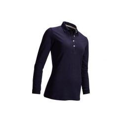 Koszulka polo do golfa damska. Niebieskie koszulki damskie polo INESIS, m, bez wzorów, z elastanu, bez rękawów. Za 49,99 zł.