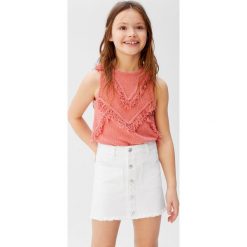 Mango Kids - Spódnica dziecięca Rita 110-164 cm. Białe spódniczki dziewczęce Mango Kids, na co dzień, bez wzorów, z bawełny, mini, proste. Za 69,90 zł.