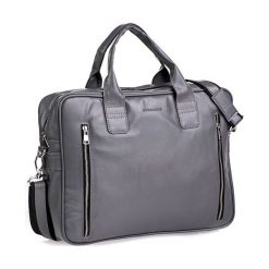 Torba męska na ramię na lapotop casual BRODRENE B02 szara - Szary. Szare torby męskie skórzane Brødrene, bez wzorów, ze skóry ekologicznej, eleganckie, na ramię. Za 189,99 zł.