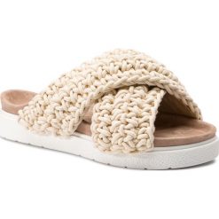 Klapki INUIKII - Slipper Woven 70104-5 White. Brązowe klapki damskie marki Inuikii, bez wzorów, ze skóry, bez obcasa. Za 899,00 zł.