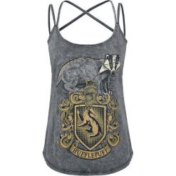Topy damskie: Harry Potter Hufflepuff Crest Top damski ciemnoszary
