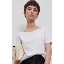 T-shirt z bawełny i modalu - Biały. Białe t-shirty damskie Reserved, s, bez wzorów, z bawełny, bez kołnierzyka. Za 39,99 zł.