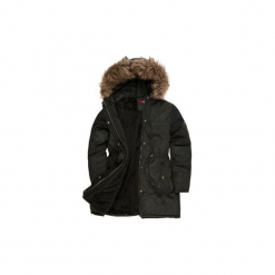 Kurtka damska zimowa, z futerkiem z kieszeniami, rozpinana, parka. Czarne parki damskie marki TXM, na zimę. Za 119,99 zł.