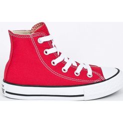 Converse - Trampki dziecięce. Czerwone trampki dziewczęce Converse, bez wzorów, z materiału, na sznurówki. Za 219,90 zł.