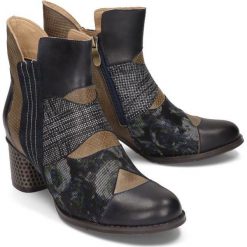 MANITU 962066-0 navy/taupe, botki damskie. Niebieskie botki damskie Manitu, z polaru, bez obcasa, na obcasie, bez zapięcia. Za 459,90 zł.