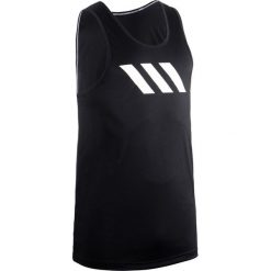 KOSZULKA bez rękawów do koszykówki. Czarne koszulki męskie Adidas, m, bez wzorów, sportowe, bez kołnierzyka, bez rękawów. Za 129,99 zł.