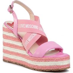 Espadryle LOVE MOSCHINO - JA1606BI0AJV1600 Rosa. Różowe espadryle damskie Love Moschino, bez wzorów, ze skóry ekologicznej, bez obcasa, na obcasie. W wyprzedaży za 819,00 zł.
