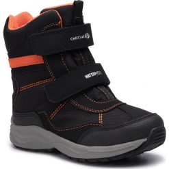 Śniegowce GEOX - J N.Alaska B.B Wpf E J847PE 004FU C0038 S Black/Orange. Czarne śniegowce chłopięce Geox, bez zapięcia. W wyprzedaży za 199,00 zł.