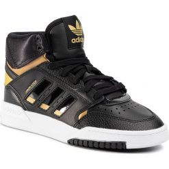 Buty adidas - Drop Step W EF7144 Cblack/Goldmt/Ftwwht. Czarne półbuty damskie Adidas, bez wzorów, ze skóry ekologicznej, bez obcasa, na płaskiej podeszwie, bez zapięcia. Za 379,00 zł.
