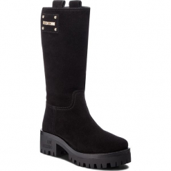 Kozaki LOVE MOSCHINO - JA24206H06JF0000 Nero. Czarne kowbojki damskie Love Moschino, ze skóry, przed kolano, na wysokim obcasie. Za 1349,00 zł.