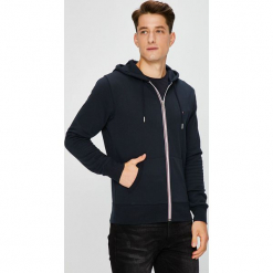 Tommy Hilfiger - Bluza. Niebieskie bluzy męskie marki TOMMY HILFIGER, s, z elastanu, z kapturem. Za 399,90 zł.