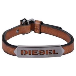 Diesel Męska Bransoletka Skóra dx1000060. Brązowe bransoletki męskie marki Diesel. W wyprzedaży za 359,00 zł.