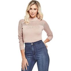 Guess Damska bluza Factor y Women´s Pamelyn Netted Logo Sweter Pink (rozmiar S). Różowe bluzy damskie Guess, s, z aplikacjami, z materiału, bez rękawów, bez kaptura. W wyprzedaży za 276,00 zł.