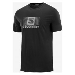 Salomon Blend Logo Koszulka Czarny. Czarne podkoszulki męskie Salomon, s, z nadrukiem, z bawełny, z krótkim rękawem. Za 137,95 zł.