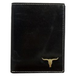 Portfel męski skórzany Buffalo Wild RM-06-BAW. Czarne portfele męskie BUFFALO WILD, bez wzorów, ze skóry. Za 49,90 zł.