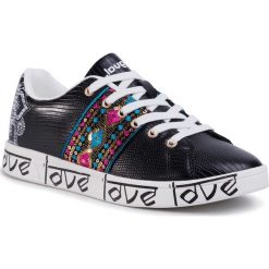 Sneakersy DESIGUAL - Shoes Cosmic Exotic Indian 20SSKP26 2000. Czarne półbuty damskie Desigual, bez wzorów, ze skóry ekologicznej, bez obcasa, na płaskiej podeszwie, bez zapięcia. Za 349,00 zł.