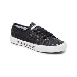 Trampki w kolorze czarnym. Czarne trampki i tenisówki damskie Melissa, Pepe Jeans, bez wzorów, z materiału, na sznurówki. W wyprzedaży za 99,95 zł.