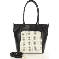 Shopper bag damskie: Funkcjonalna torba shopper bag srebrny czarny