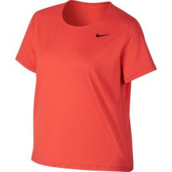 Koszulka Nike Pro All Over Mesh Short Sleeve Top W Koralowa. Pomarańczowe topy damskie Nike, na lato, bez wzorów, ze skóry, z krótkim rękawem, do biegania, dri-fit (nike). Za 69,99 zł.