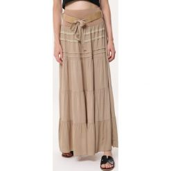 Khaki Spódnica Moldable. Brązowe spódniczki damskie Born2be, na co dzień, s, bez wzorów, maxi, rozkloszowane. Za 59,99 zł.