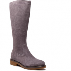 Oficerki SERGIO BARDI - Baselga FW127368918GM 809. Szare buty zimowe damskie Sergio Bardi, ze skóry, przed kolano, na wysokim obcasie, na obcasie. Za 379,00 zł.