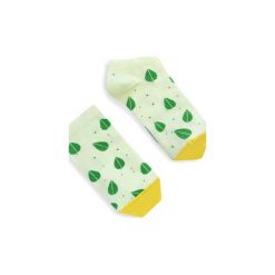 BananaSocks - stopki GREENERY. Czarne skarpetki damskie marki Happy Socks, w kolorowe wzory, z bawełny. Za 19,99 zł.