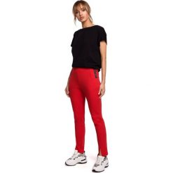 Spodnie z rozporkami - czerwone. Czerwone spodnie sportowe damskie Moe, s, bez wzorów, z elastanu. Za 169,00 zł.