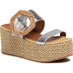 Espadryle QUAZI - QZ-58-04-000658 510. Szare espadryle damskie QUAZI, z aplikacjami, ze skóry, bez obcasa, na obcasie. W wyprzedaży za 239,00 zł.