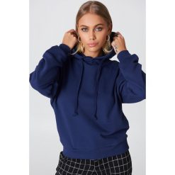 Bluzy damskie: NA-KD Basic Bluza z kapturem basic – Navy