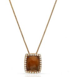RABAT Naszyjnik - złoto 585, Brylant 0,42ct,kwarc dymny,. Żółte naszyjniki męskie W.KRUK, z perłą, złote. W wyprzedaży za 3800,00 zł.