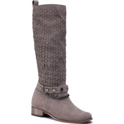 Kozaki ROBERTO - 2866 Cappuccino Welur. Brązowe kozaki damskie Roberto, ze skóry, bez obcasa, na obcasie, bez zapięcia. Za 439,00 zł.