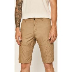 Tom Tailor Denim - Szorty. Brązowe spodenki i szorty męskie TOM TAILOR DENIM, bez wzorów, z bawełny, casualowe. W wyprzedaży za 189,90 zł.